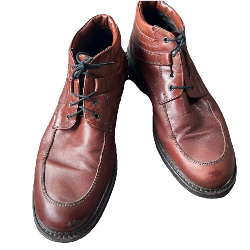 Bacco Bucci Men’s Gently Worn Ankle Boots Sz.11.5 M Brown Oxford Made In Italy